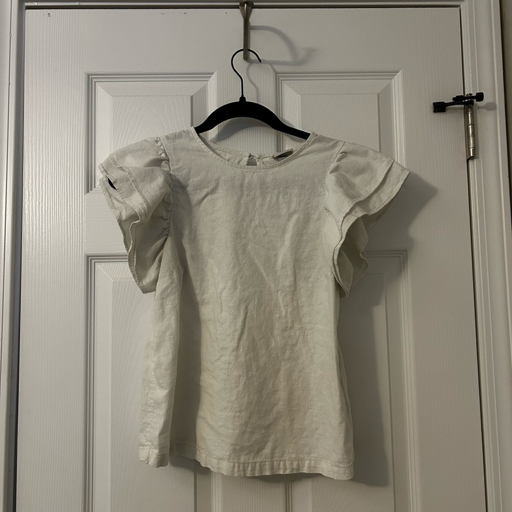 A New Day Cream Ruffle Sleeve Blouse